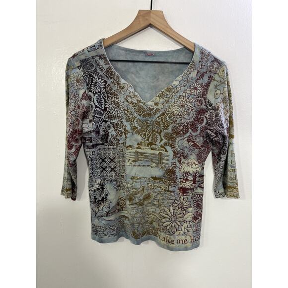 Y2K 90s Boho Country Bella Top S Cottage Maximalist Festival Art Folk Romantic - Picture 1 of 10